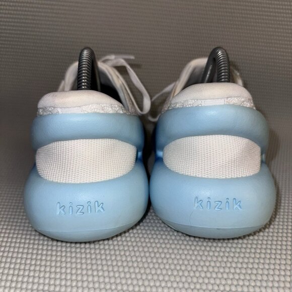 Womens Kizik Roamer 8 Hands Free Step in Slip On Shoes White  Kizik Roamer White Blue Athletic Comfort Running Shoes Sneakers Women’s Size 8.5